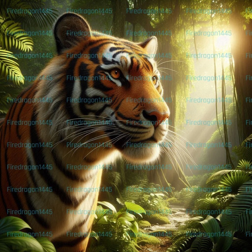Digital Image Picture Photo Wallpaper Background Desktop Ai Art : Tiger