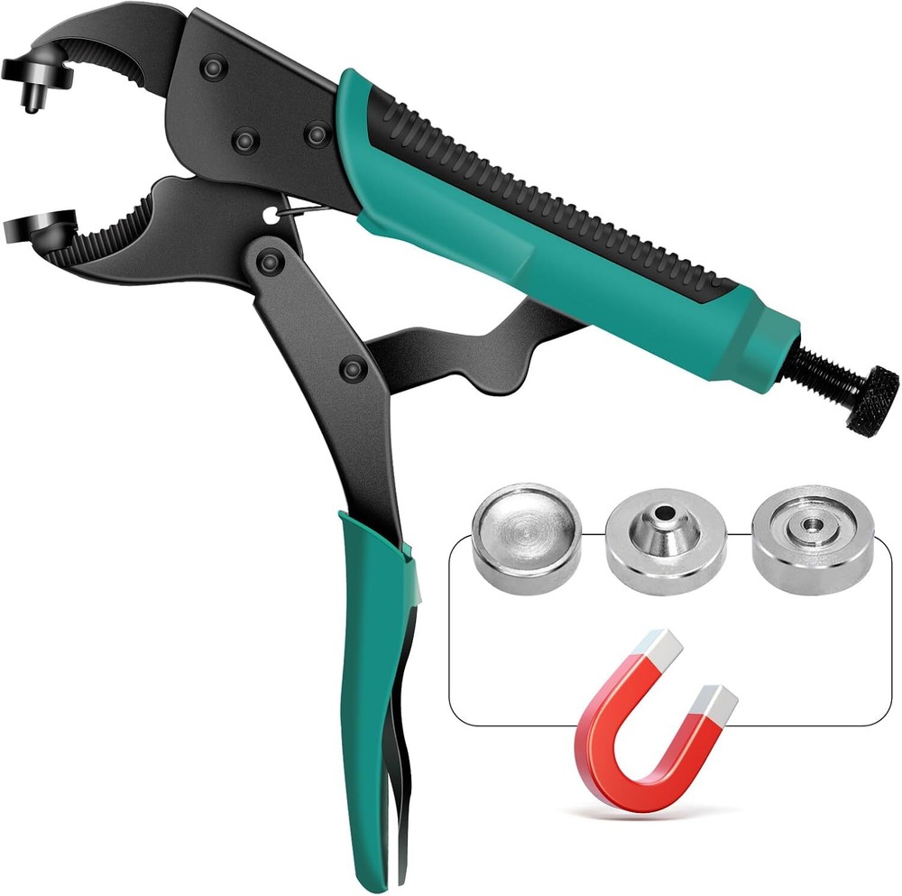 Heavy Duty Snap Fasteners Kit,【Upgraded Version】 Snap Pliers for Metal Snaps, CE