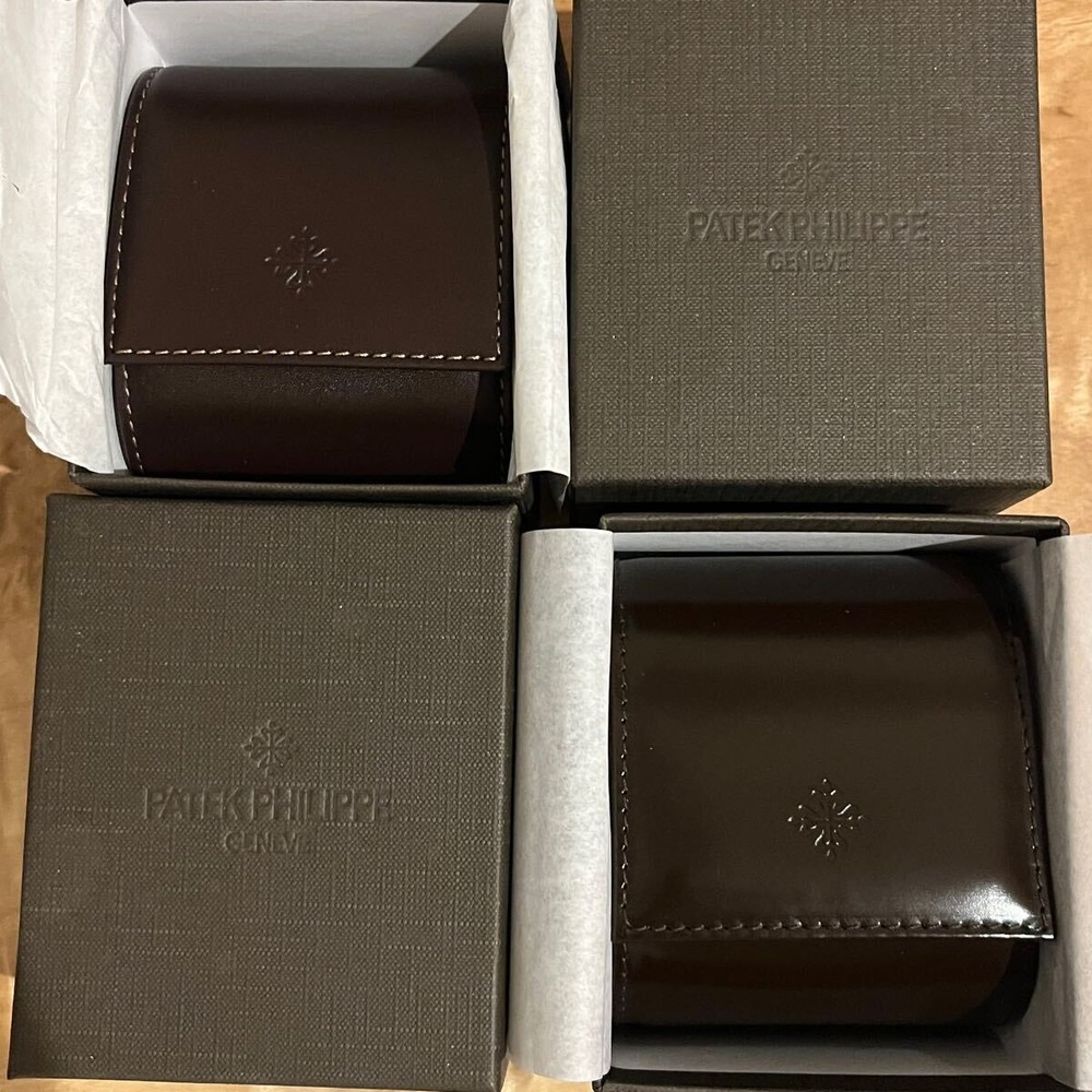 Patek Philippe watch case and travel pouch set 2-piece leather pre-owned