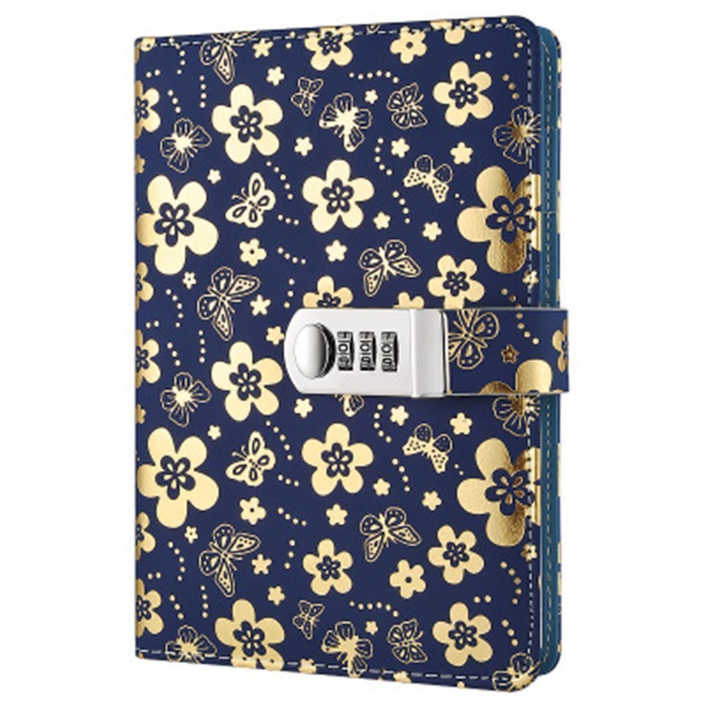 A5 PU Leather Password Journal with Combination Lock Diary-image