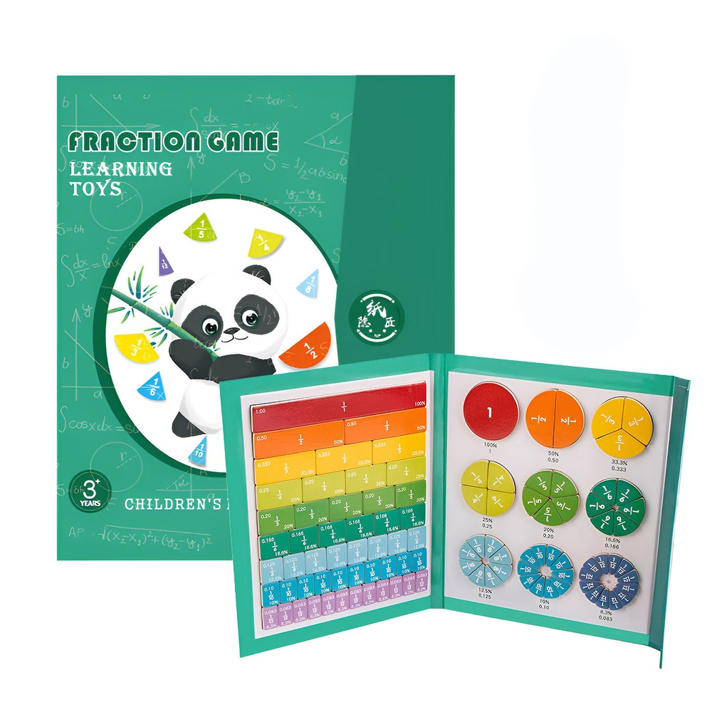 Magnetic Fraction Learning Puzzle with Colorful Circle Tiles