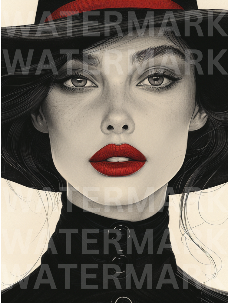 Digital art portrait of a woman for desktop wallpaper-image