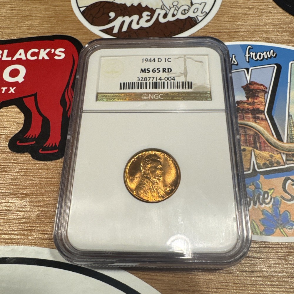1944 D Lincoln Wheat Penny NGC MS65RD Red Mint State Coin