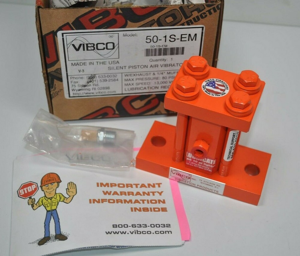 VIBCO Silent Piston Air/Pneumatic Vibrator w/ Exhaust & Muffler Part# 50-1S-EM