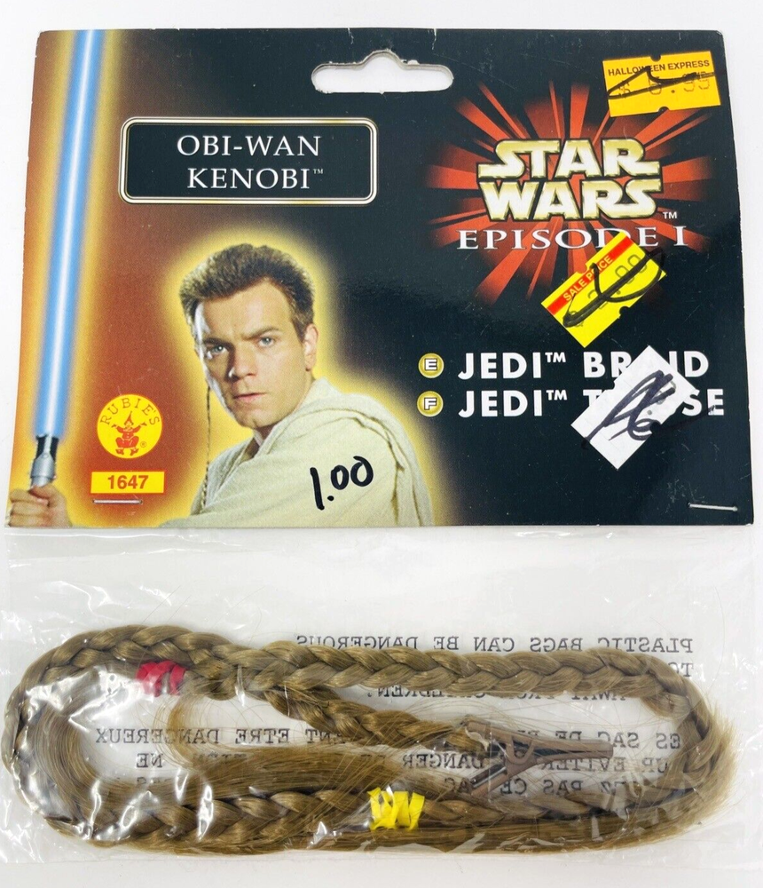 Vintage Star Wars Episode I Jedi Hair Braid Obi Wan Kenobi Halloween Costume 1