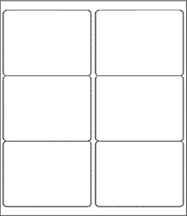 6-Up 3-1/3 x 4 Shipping Address Labels for Laser & Inkjet Printers