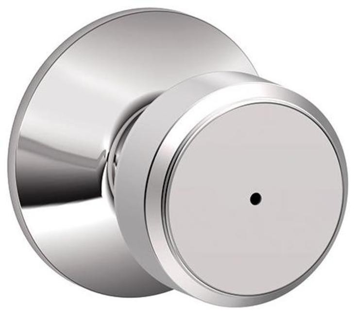 Schlage F40-BWE Bowery Privacy Door Knob Set in Bright Brass