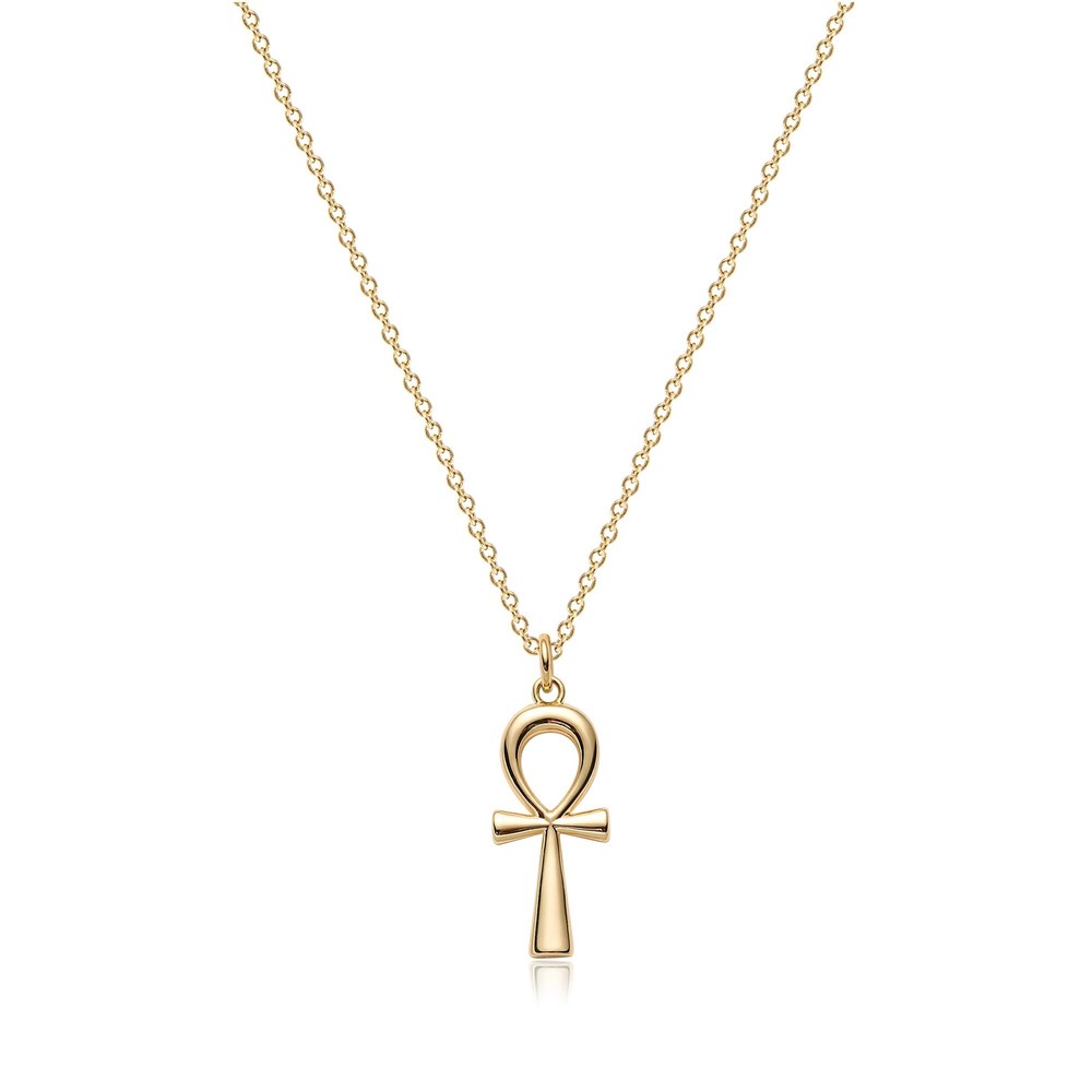 Cross Pendant Necklace for Women, 14K Gold Plated Dainty Crucifix Ankh Pendan...