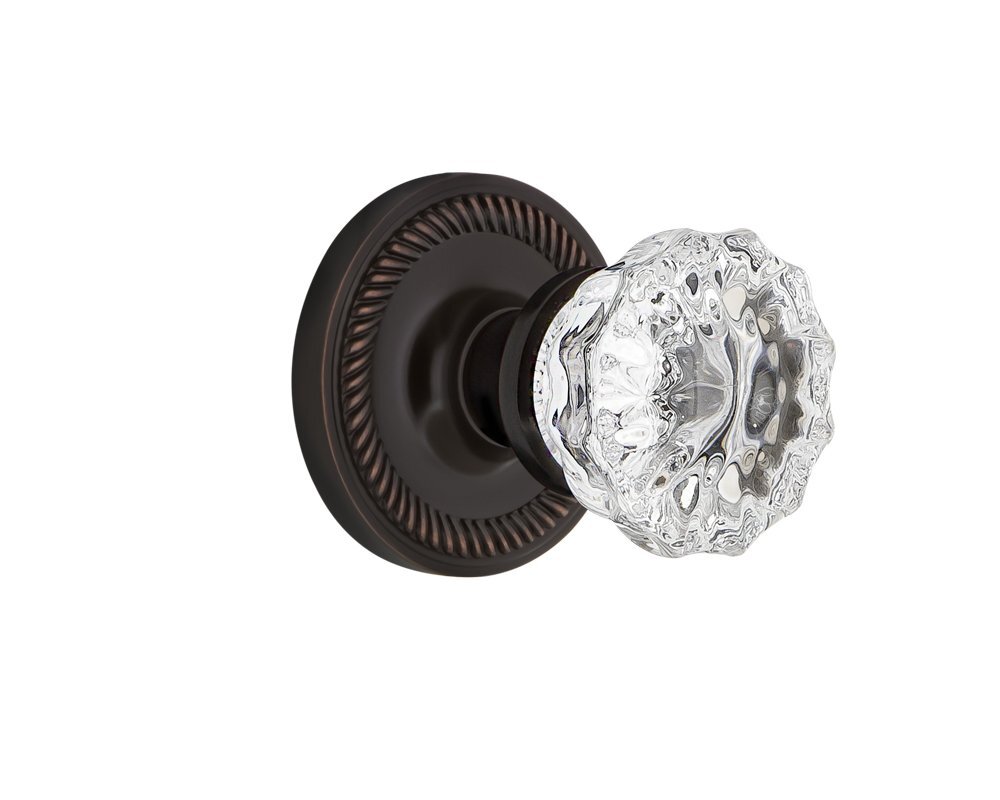 Warehouse Rope Rosette with Crystal Door Knob