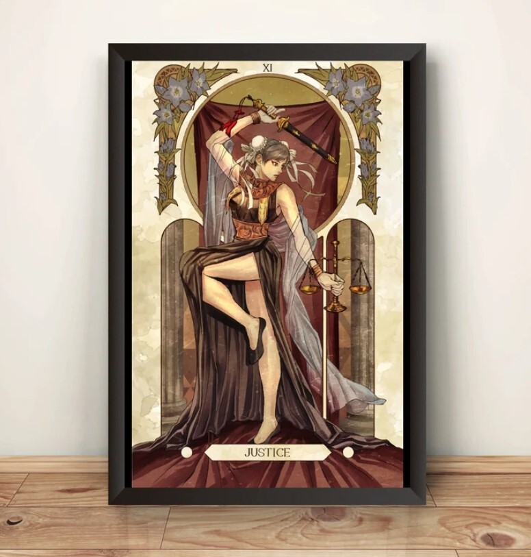 Chunli Street Fighter Tarot Card Premium Art Print Poster
