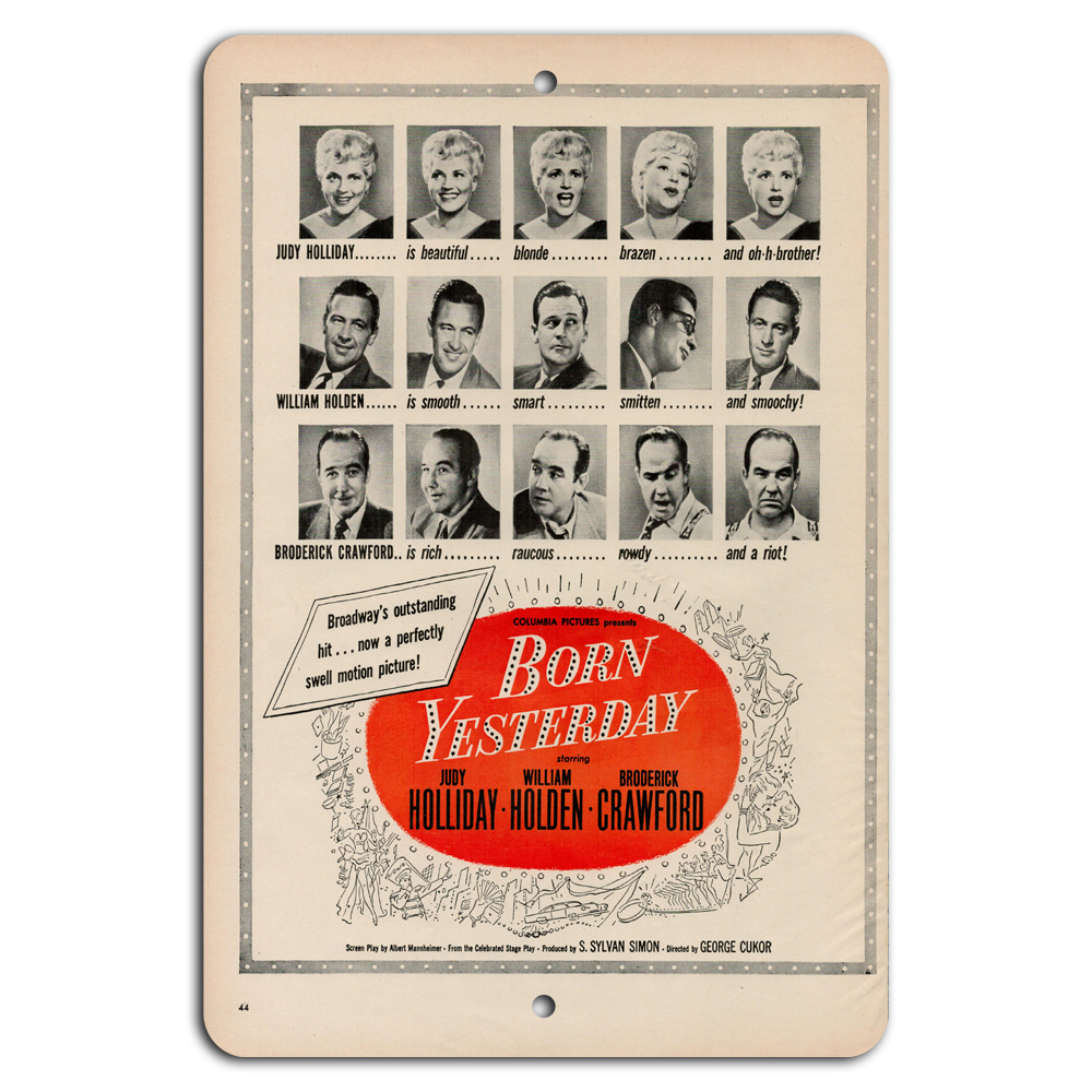 Vintage Born Yesterday Movie Poster – Classic Hollywood Film Art