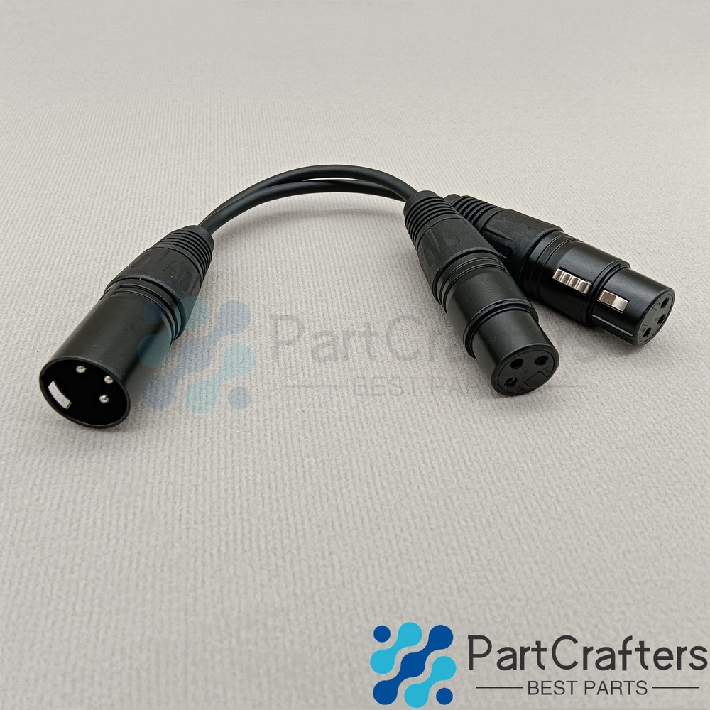 3-Pin XLR Male Plug to Dual 2 Female Jack Mic DJ Cable Y Splitter Adaptor New
