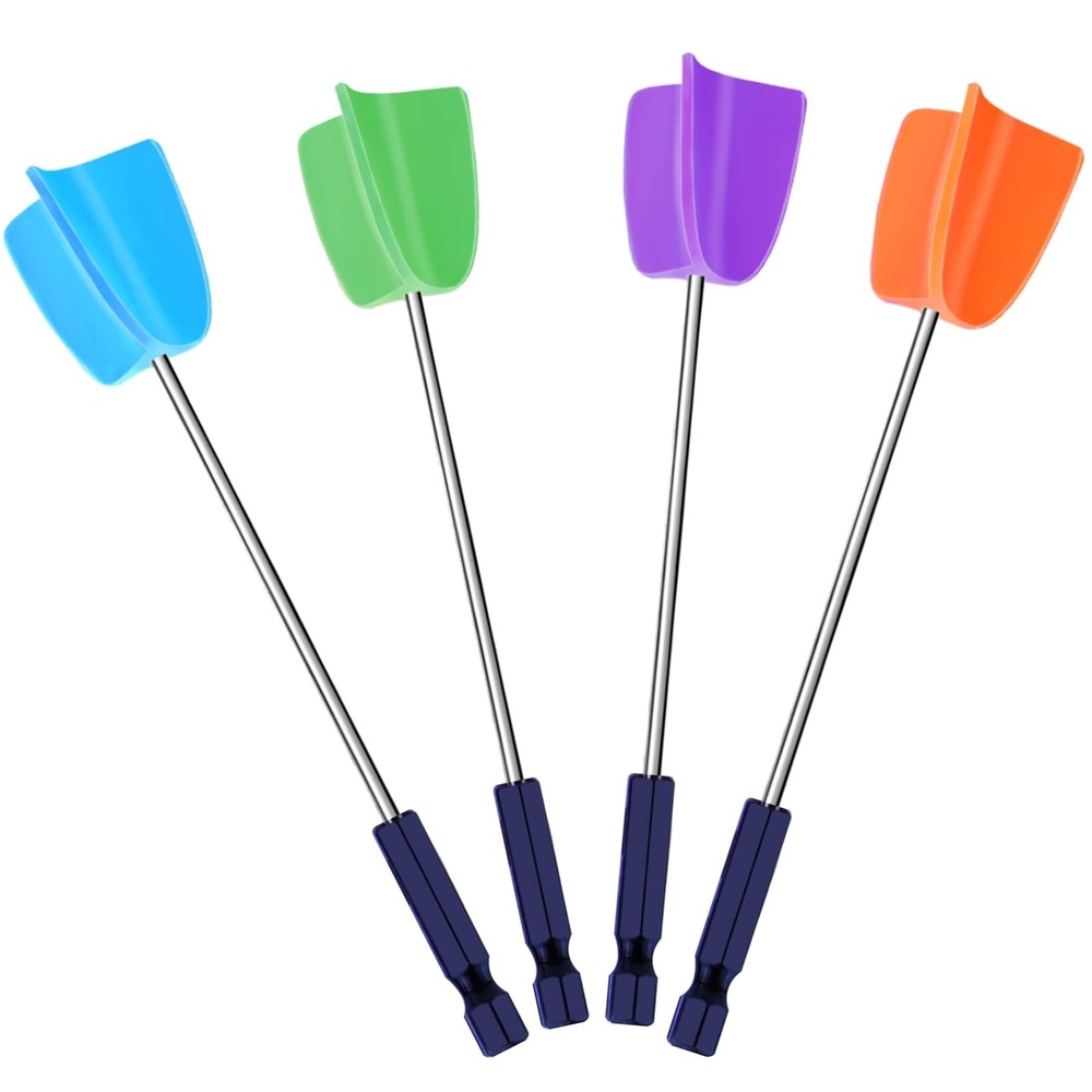 4-piece silicone epoxy mixer paddle set for resin mixing with drill attachment