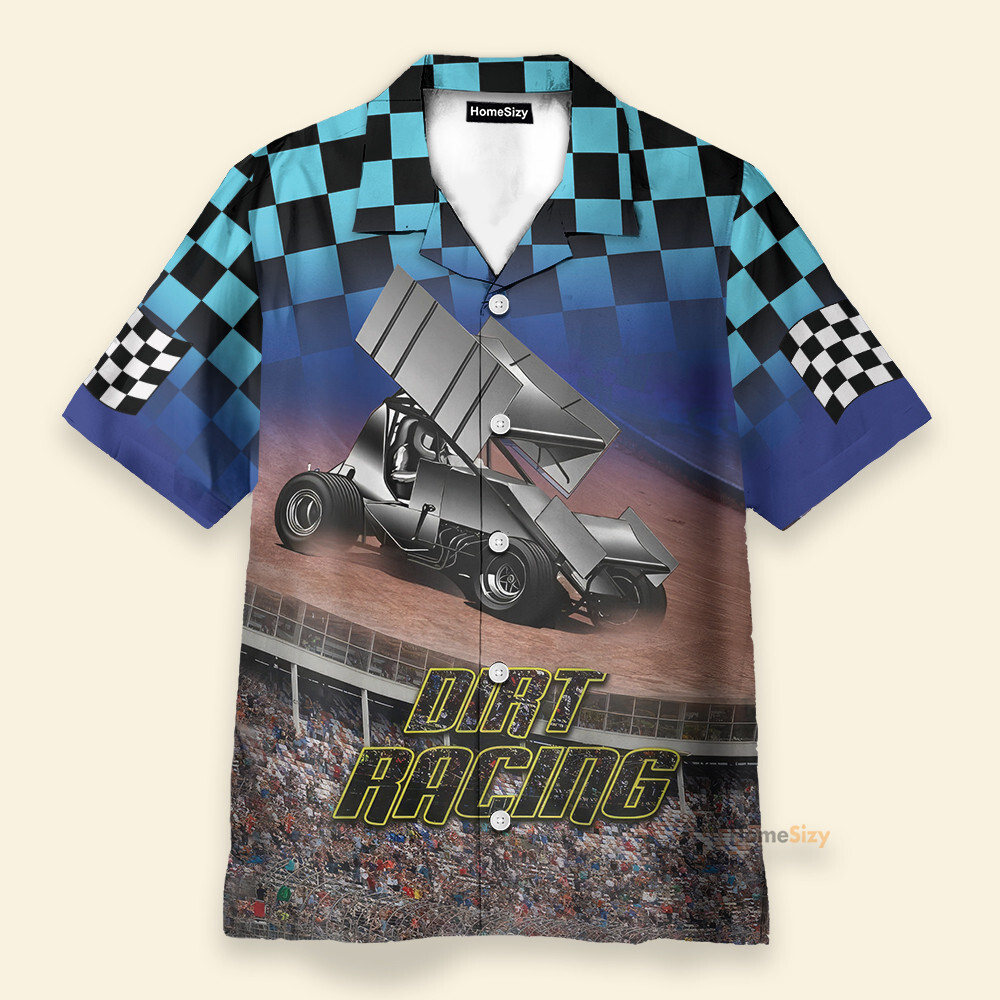 Dirt Track Racing Mens Buttons Up Shirts   Hawaiian Shirt