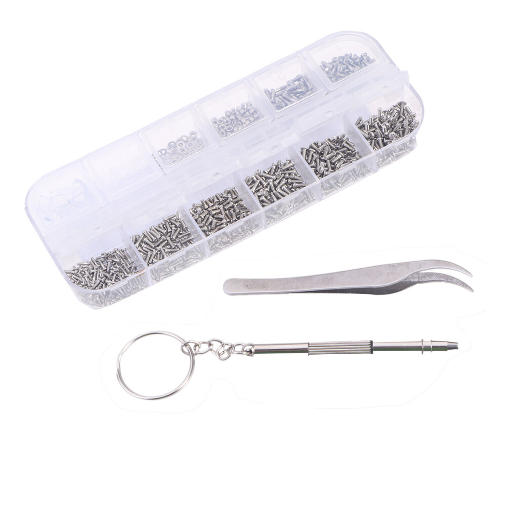1100Pcs Eyeglass Sunglass Spectacles Tiny Screws Nut Washer Assortment With