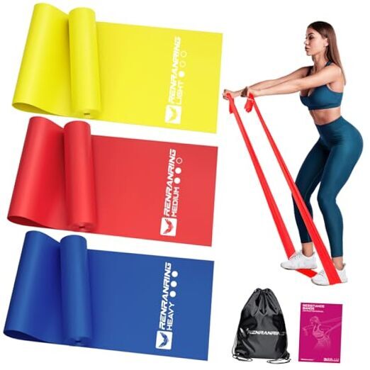 4.9FT Resistance Bands for Workouts in Yellow Red Blue Colors