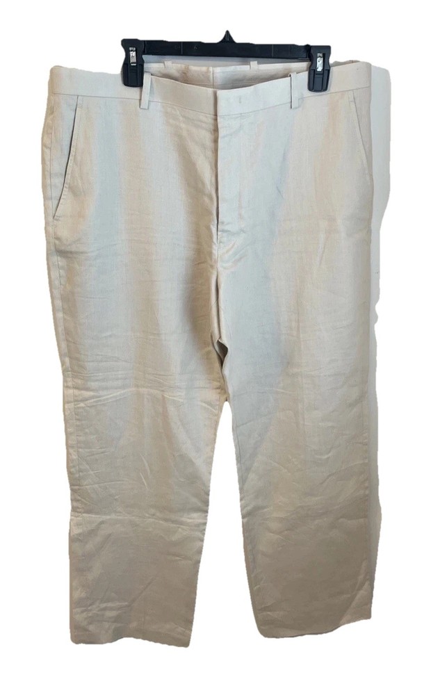 Inc International Concepts Men's 36/30 Linen-Ramie Blend Pants with Poly Lining