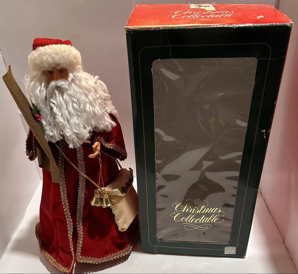 Vintage 1991 16-Inch Santa Claus Christmas Tree Topper Collectible St Nicholas Figure