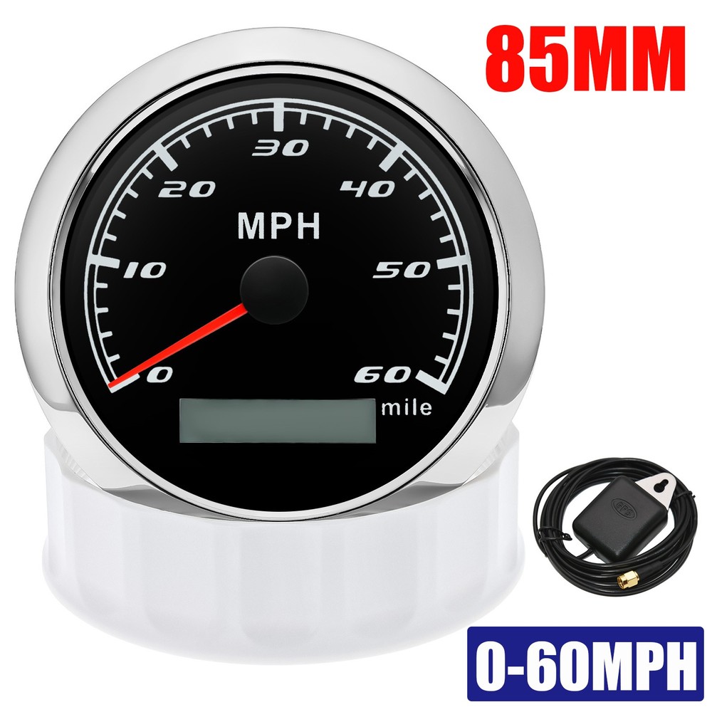 85mm GPS Speedometer with 7-Color LED for Car Truck Boat 0-60MPH
