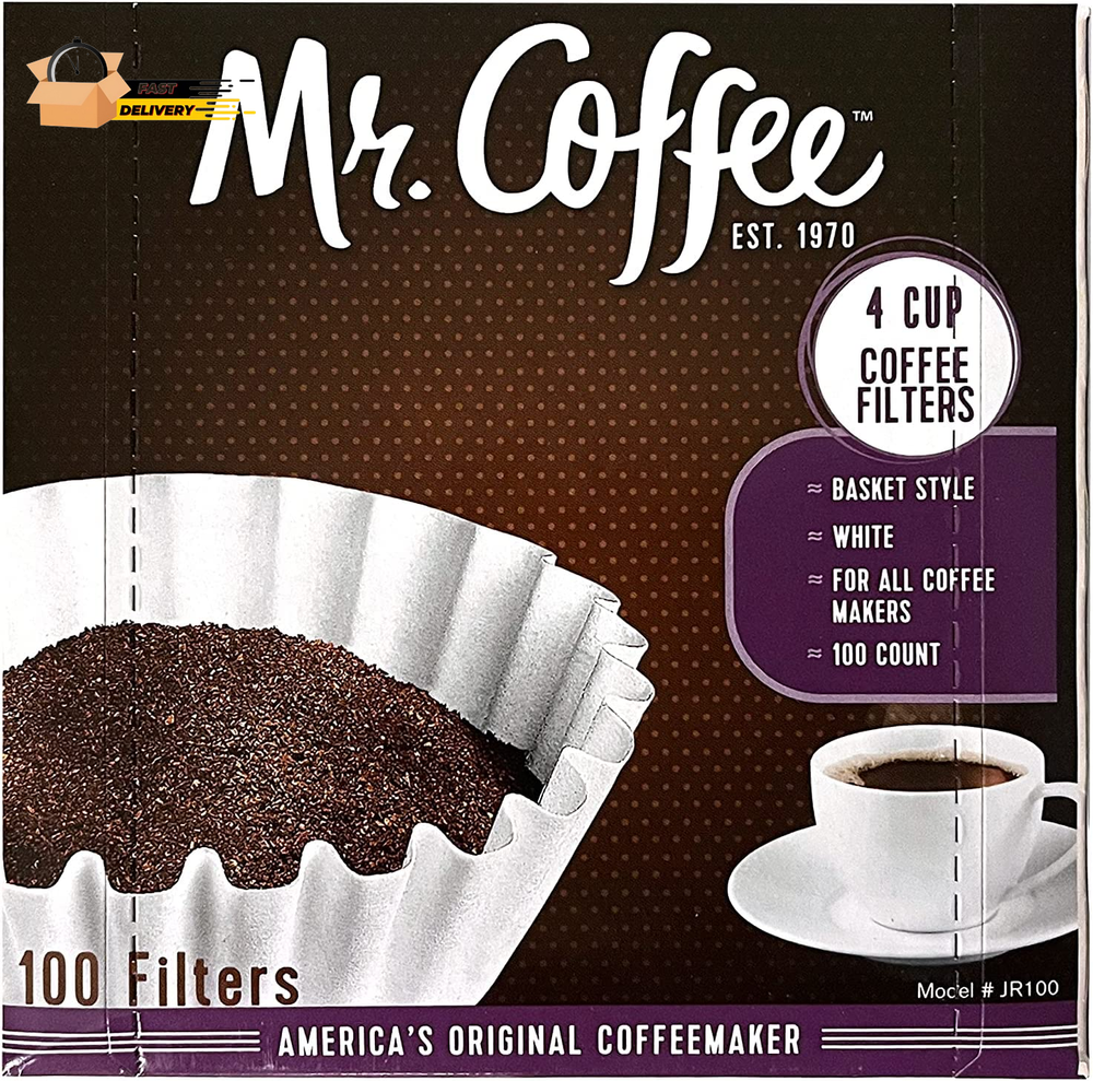 100-Pack 4-Cup Basket Coffee Filters for Perfect Brews