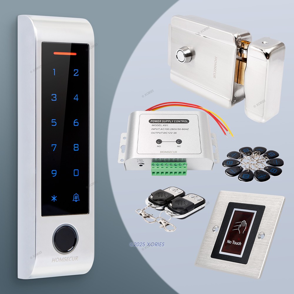 HOMSECUR IP66 WiFi Fingerprint RFID 125Khz Access Control WG26-44 with App-image