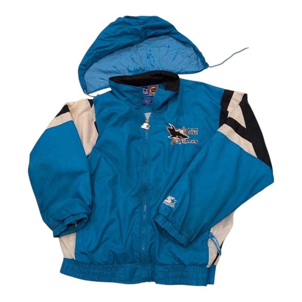 Vintage 90s San Jose Sharks Starter NHL Hockey Windbreaker Jacket Medium