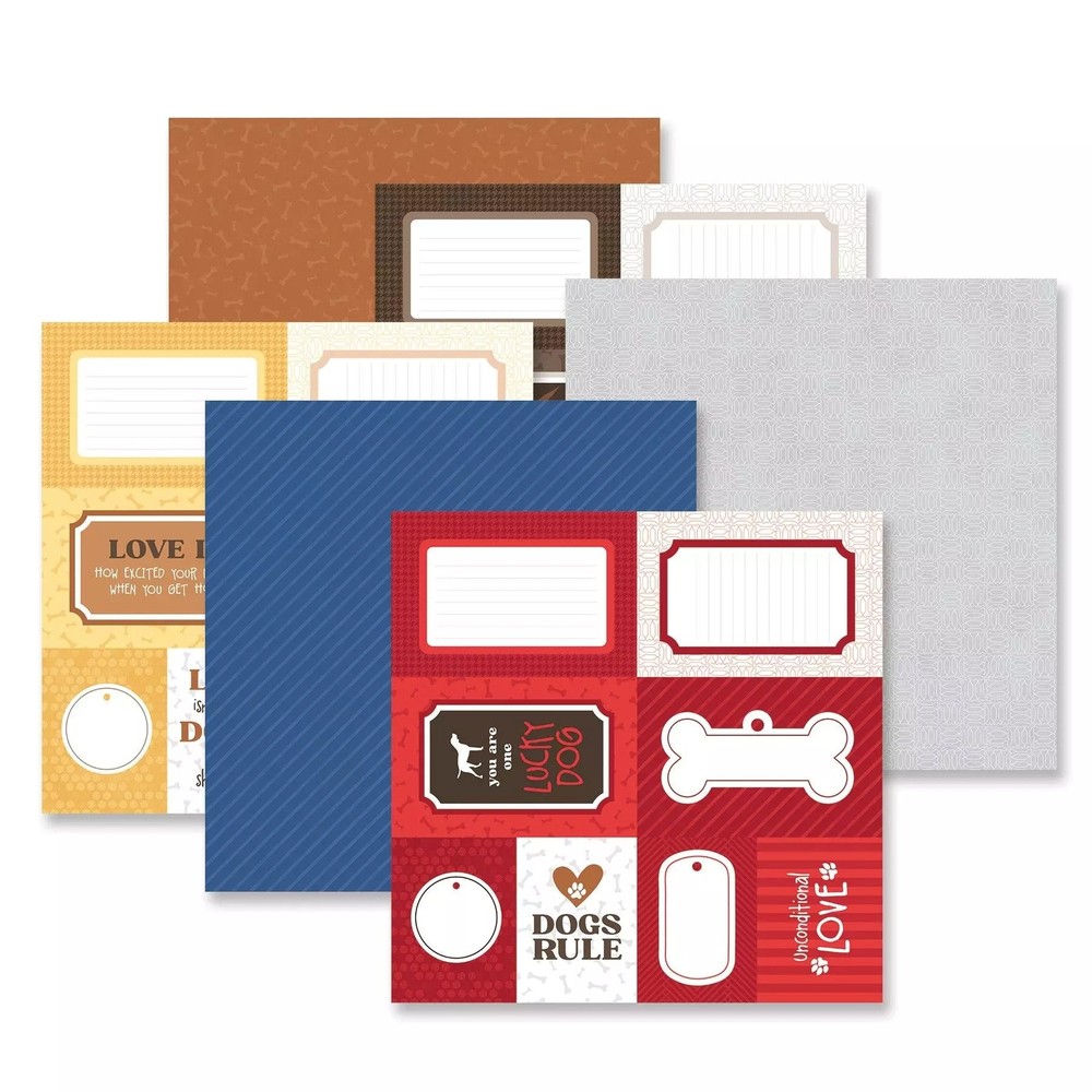 Creative Memories Scrapbook Paper Pack for Dog Lovers 6 Sheets