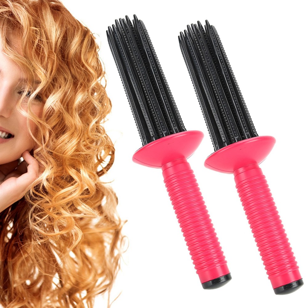 Anti-Slip Hair Curling Wand with Fluffy Roll Comb for Voluminous Curls TRJG