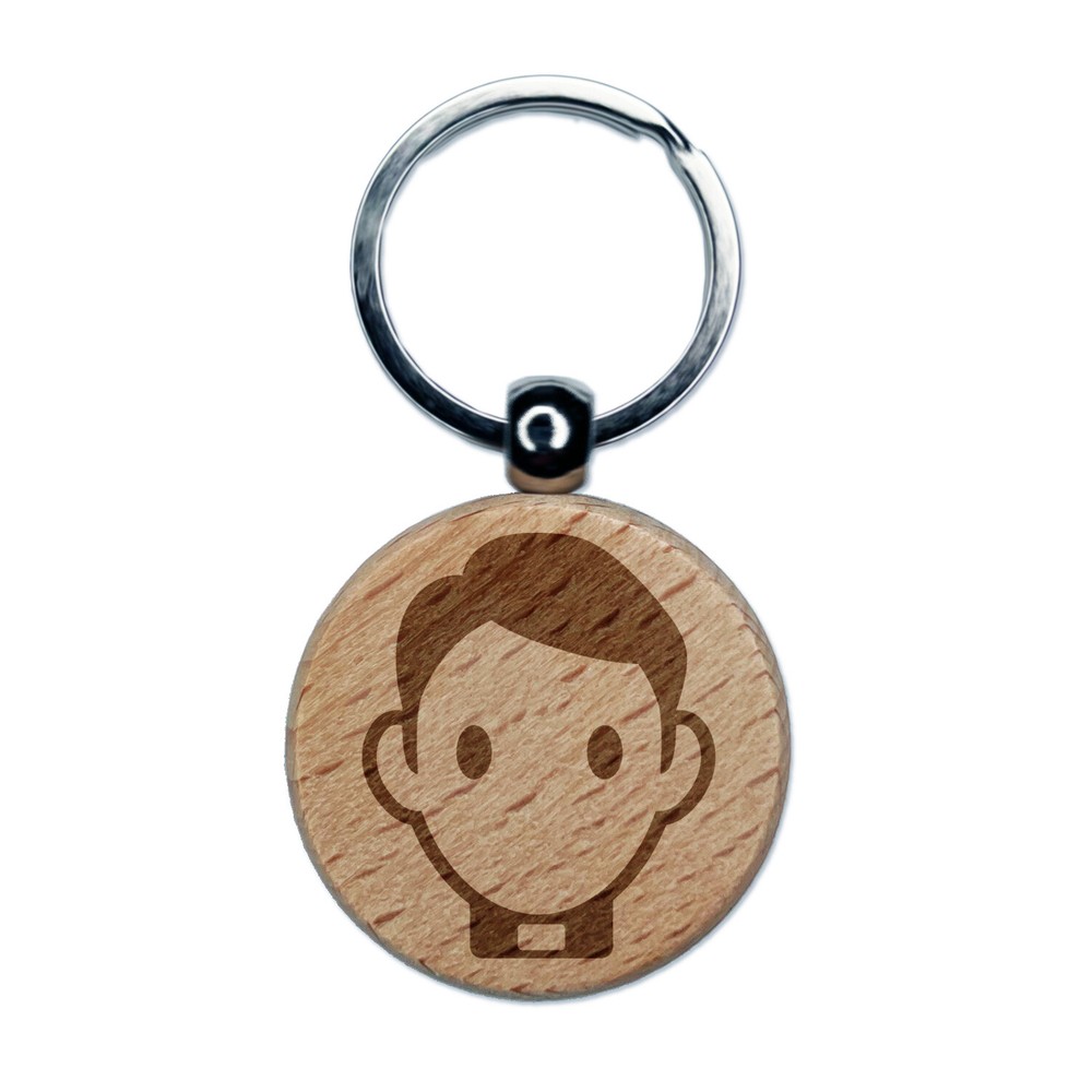 Occupation Father Priest Minister Icon Engraved Wood Round Keychain Tag Charm