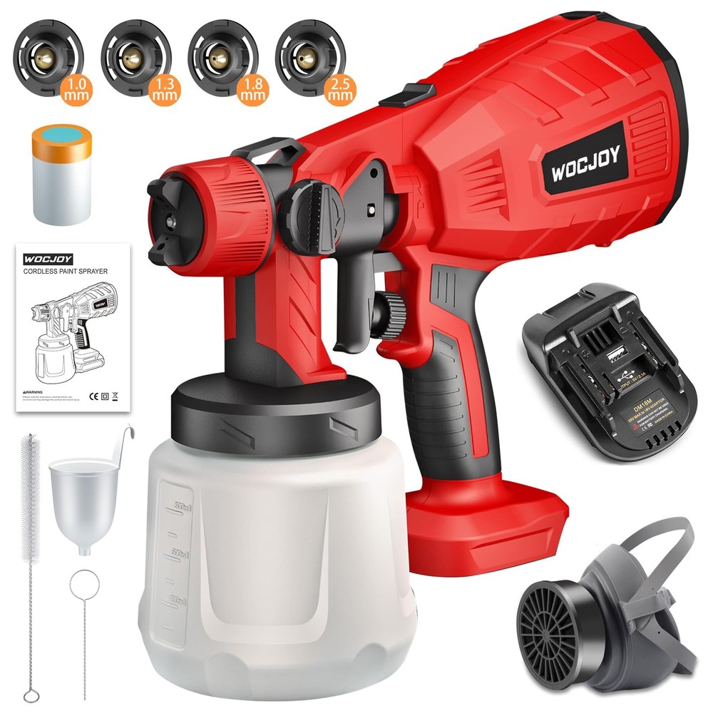 Cordless Paint Sprayer for Dewalt 20V MAX Battery,Spray Paint Gun for Milwauk...