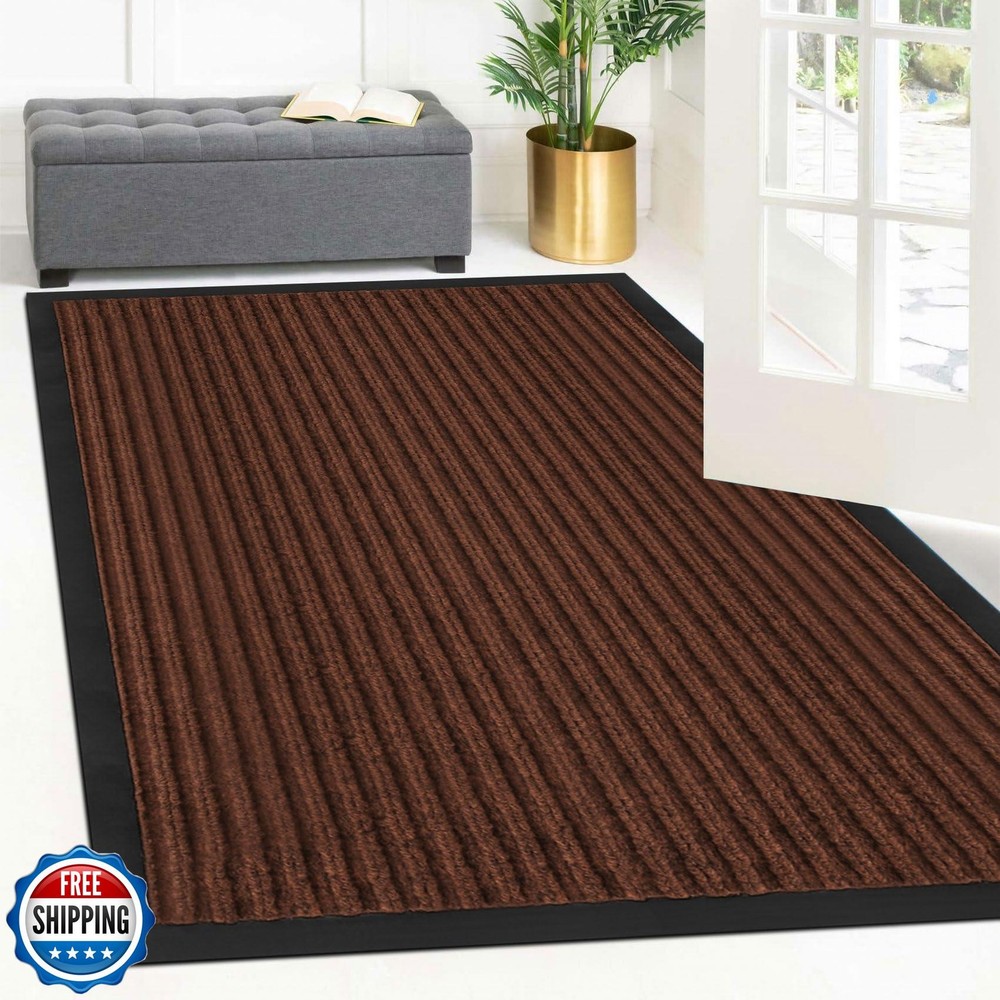 Neiza 60x36 Heavy Duty Ribbed Non Slip Front Door Mat for Indoor Outdoor Entrance