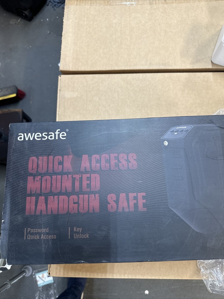 Biometric Handgun Safe Under Desk Fingerprint Lock Concealed Storage-image