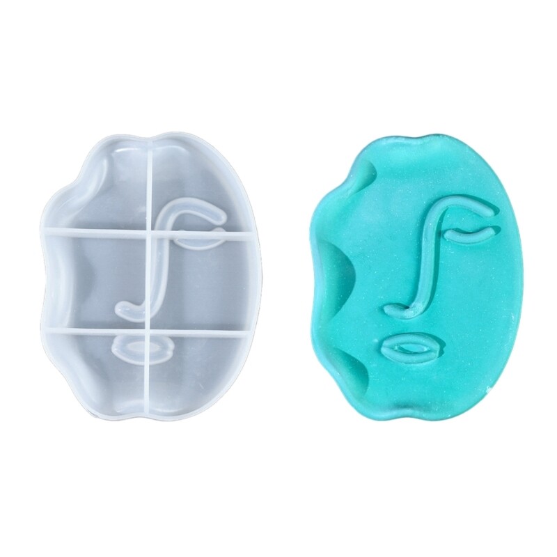 Flexible Silicone Twisted Face Tray Mold for DIY Storage and Display