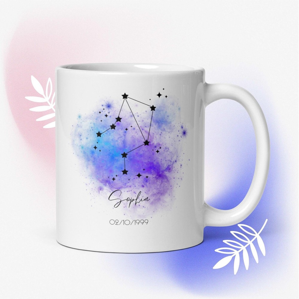 Custom Libra Zodiac Mug with Personalized Constellation Design  
