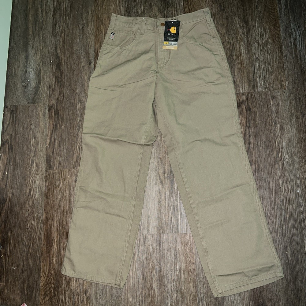 Carhartt Men's Flame Resistant Canvas Cargo Pant Golden Khaki 32 x 30 NEW