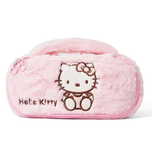 Cute Plush Makeup Bag Travel Toiletry Organizer Cosmetic Pouch with PINK1