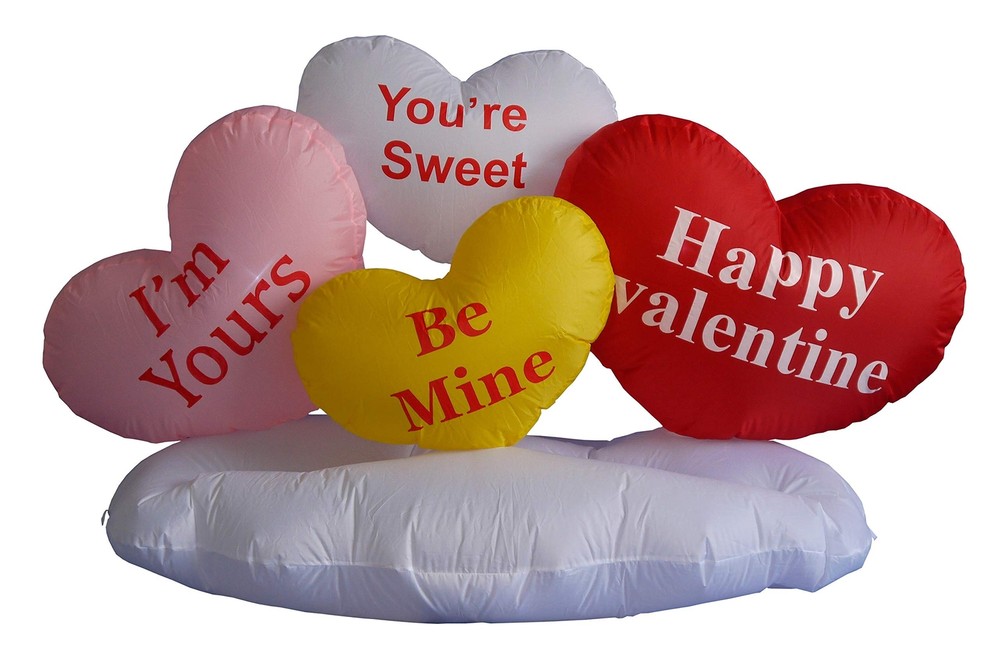 5 Foot Long Valentine's Inflatable Hearts and Cloud Romantic Sweet Valentines...