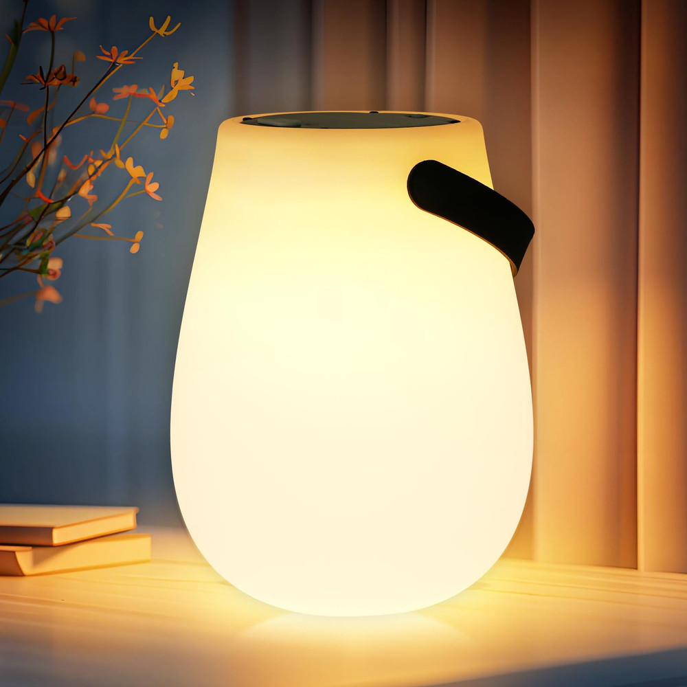 Portable Solar Lamp ,Handheld Rechargeable LED Solar Light with 8 Color Chang...