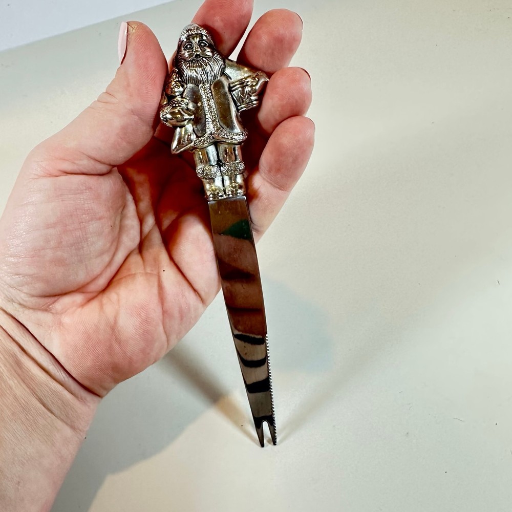 Wallace Stainless Steel Santa Clause Cheese Knife Letter Opener Christmas