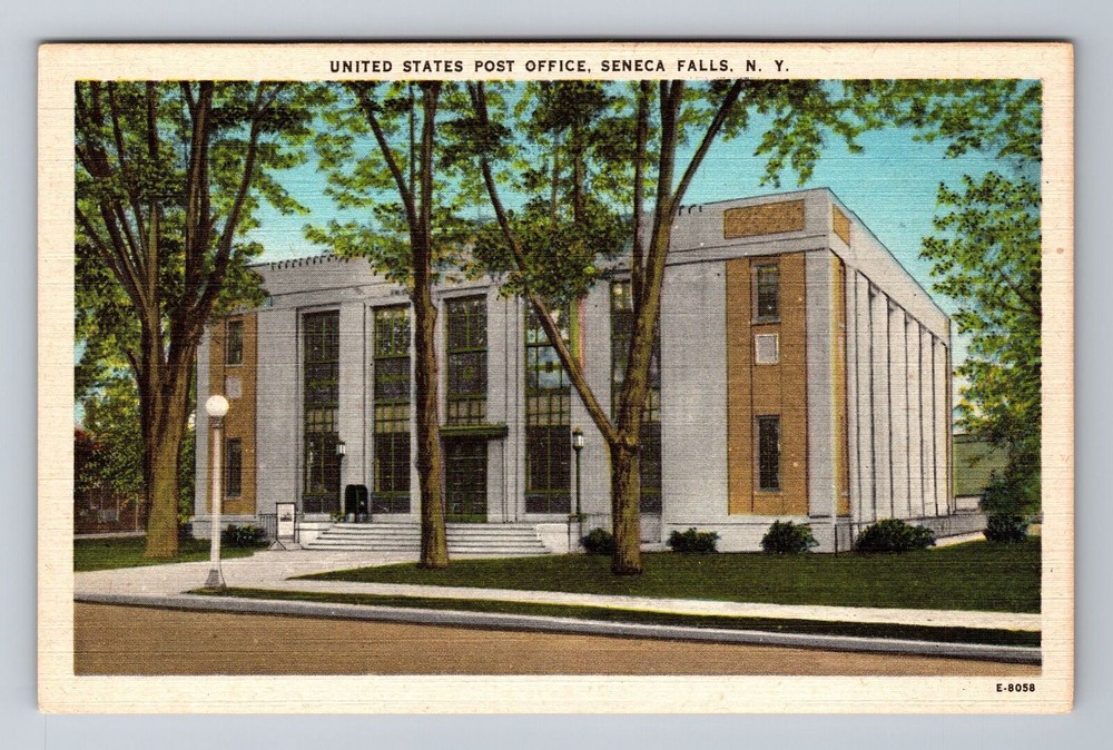 Seneca Falls NY-New York, United States Post Office, Vintage Postcard