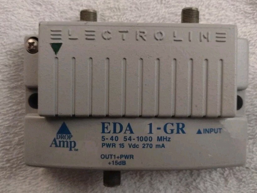 ELECTROLINE EDA 1-GR 1 Port Cable TV Drop Amp 54-1000 MHz 270 ma Amp Only GPOC