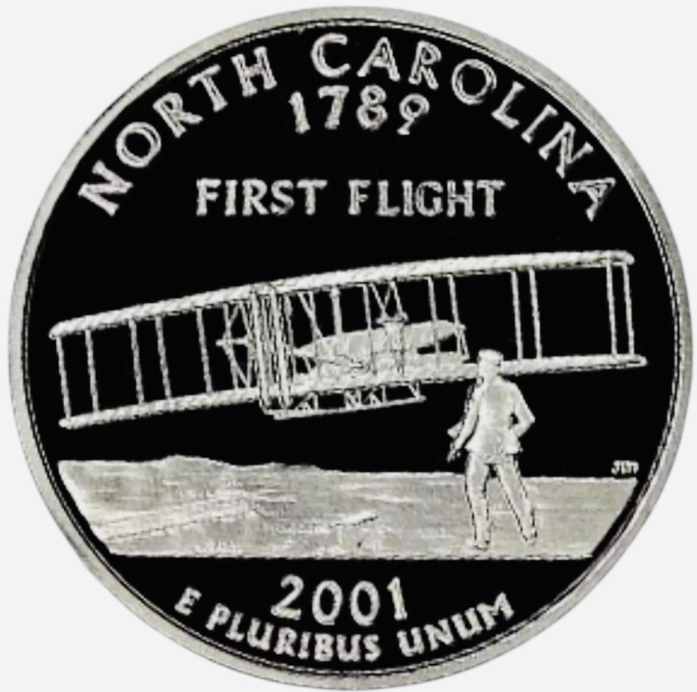 2001 S North Carolina Proof Statehood Quarter 90% Silver DCam BU “JG Coins”