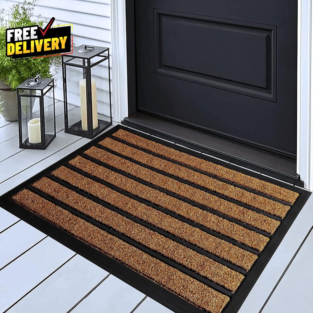 Extra Durable Door Mat  Dirt Trapping Outdoor Welcome Mats  Non-Slip Outdoor....