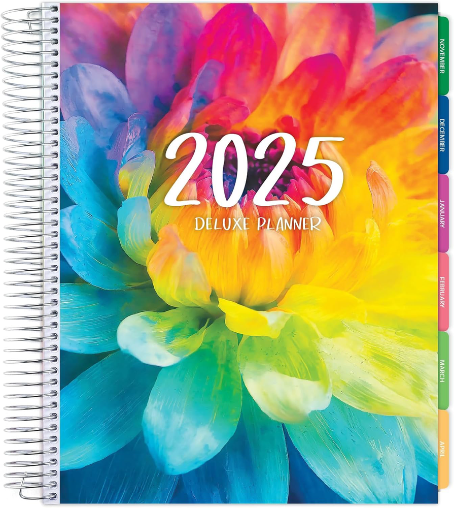 2025 Deluxe Planner 14 Months Daily Weekly Monthly with Stickers & Folder
