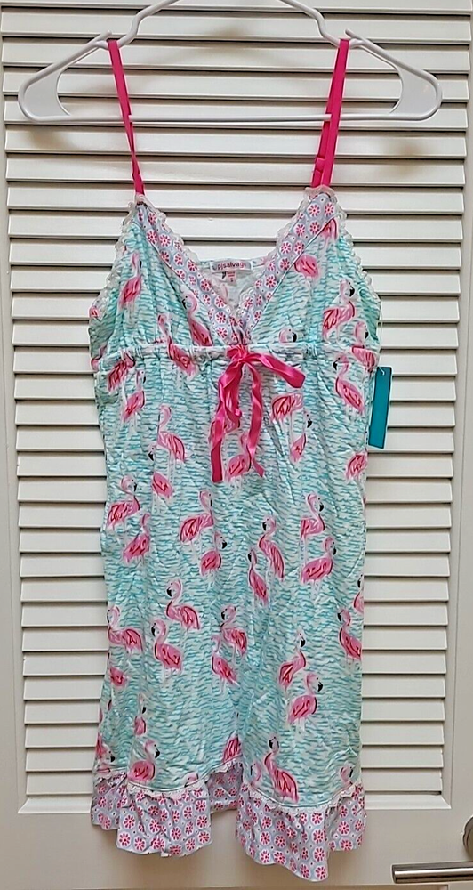 P.J. Salvage Womens Small Cotton Blend Flamingo Nightgown Slip Valentines NWT