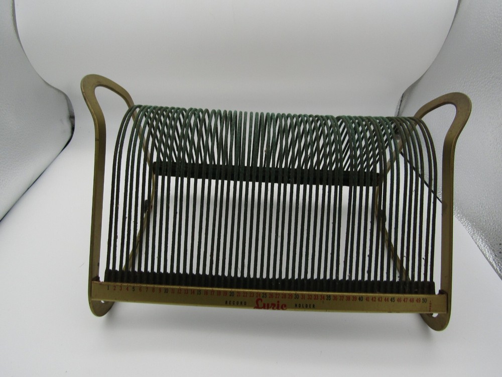 Vintage Luric Lyric 50 Place Record Holder Vinyl LP Metal Wire Rack Display