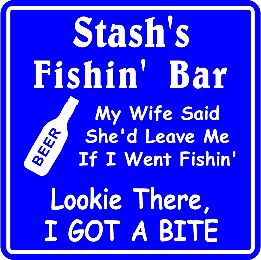Personalized Fishing Sign #14 Fisherman Bar Beer Gift Man Cave Plaque USA Made