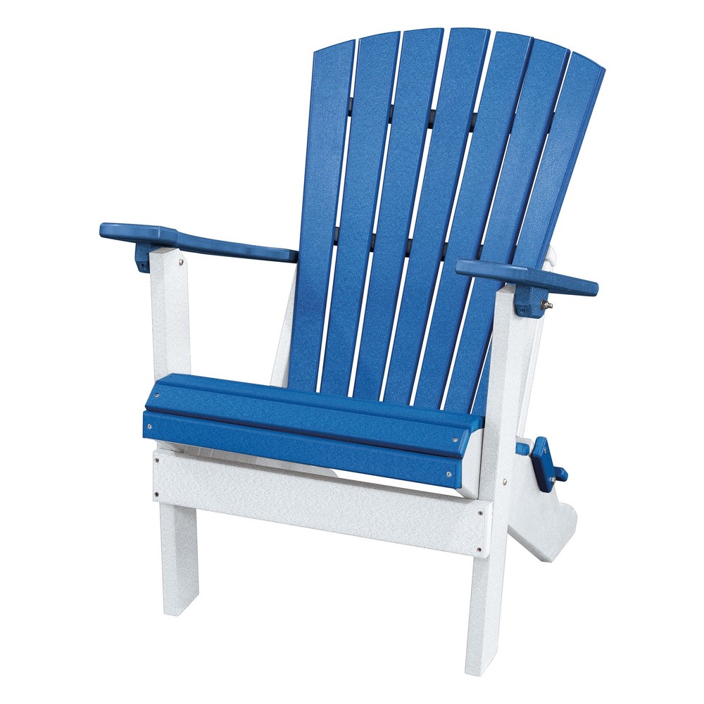 OS Home and Office Model Fan Back Folding Adirondack Chair Blue Single