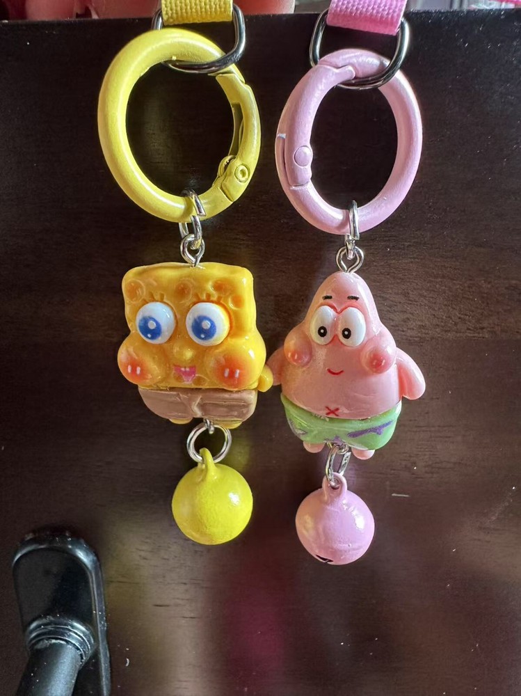 Cute Bob & Patrick Keychain Purse Clip Bag Charm Fob Bapack