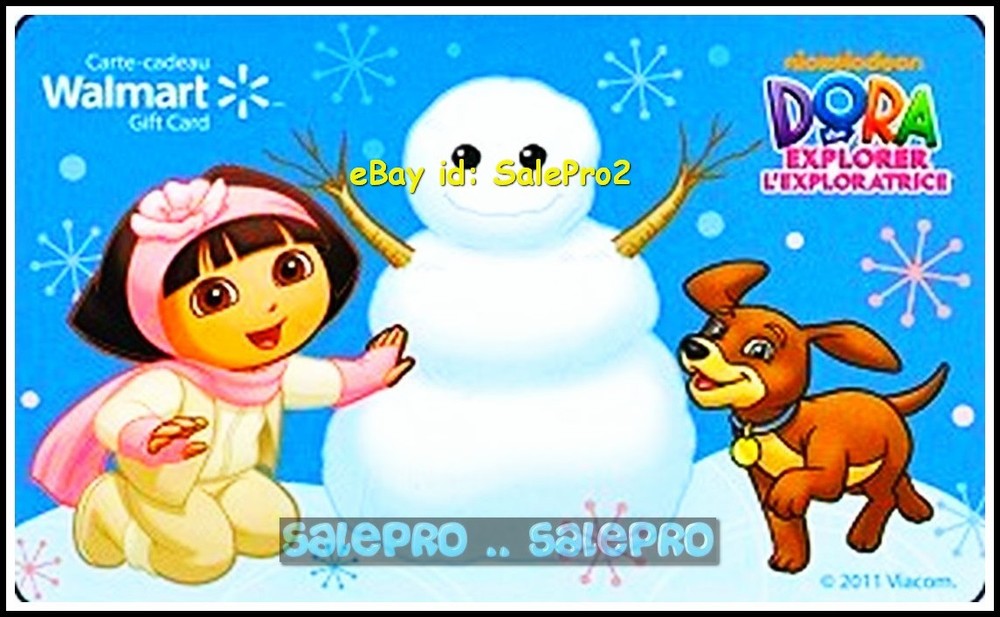 Nickelodeon Dora Explorer Snowman Collectible Gift Card Walmart #FD23666